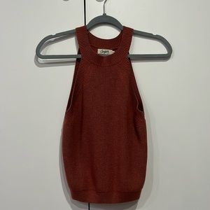 Rust sleeveless sweater top
